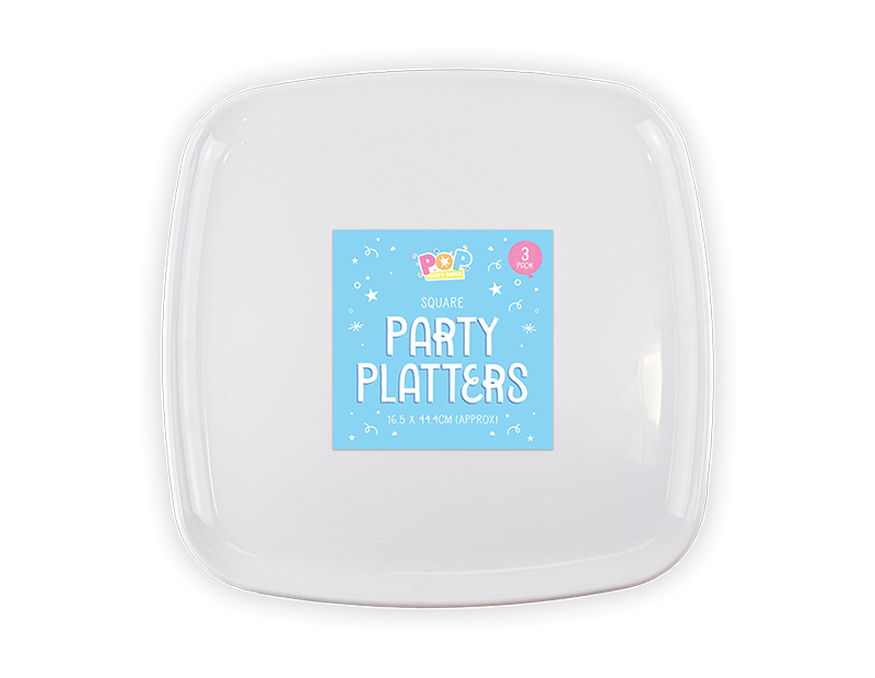 Square Party Platters 3pk